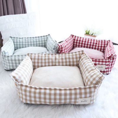 Panier-pour-chat-Tartan-trois-couleurs