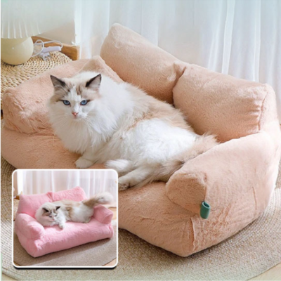 canape-pour-chat-LeRoyal-abricot-chat-blanc-et-beige-vignette