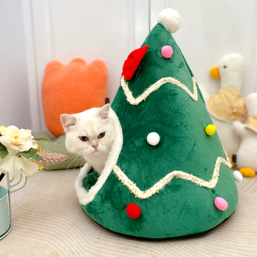 niche-pour-chat-Chatpin-de-Noel-biais-gauche