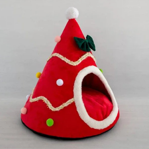 niche-pour-chat-Chatpin-de-Noel-rouge