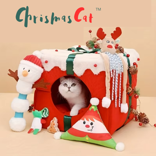 Niche pour chat de Noël | ChrismasCat